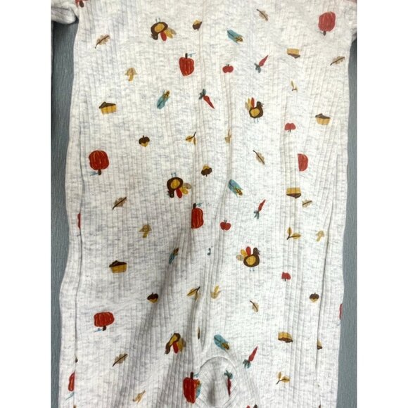 Carter's Size 6 Months Thanksgiving Snap-up Sleep & Play Bodysuit in Grey - Picture 4 of 5